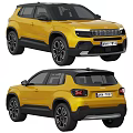 Yellow Jeep SUV Front And Rear View 3d model