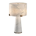 Sleek Modern Table Lamp With Marble Pattern Shade And Pedestal Base Design Style