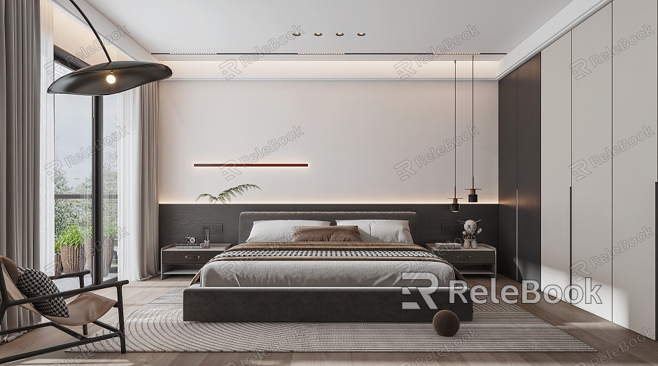 Light Luxury Simple Home Bedroom model