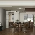 Modern Elegant Living Dining Room Interior With White Sofa TV Wall Dining Table And Decorations