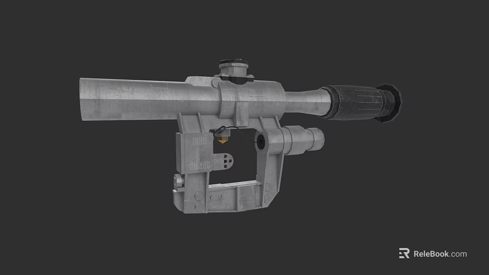 Tactical Rifle Scope With Precision Optical Sight And Metal Construction For Hunting 3d model 