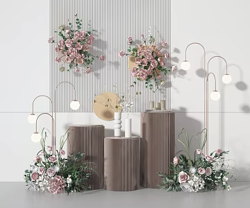 Modern Floral Art Beautiful Chen Floral Art Ornaments Floral Art Floral Decorations Beautiful Chen Exhibition Point Ornaments Flower Window Wedding Beautiful Chen 3d model