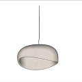 Modern Dome Shaped Pendant Light Hanging Against Blue Sky With White Clouds