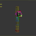 Green Military Weapon Missile Launcher With Cylindrical Body And Control Unit