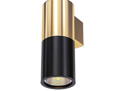 Modern Gold and Black Wall Lamp with Cylindrical Metal Shape and LED Light for Indoor 3d model
