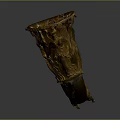 Ornate Ram Horn Shaped Decorative Furniture With Carved Details And Bronze Finish