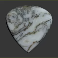 Natural Wood Stone Plectrum Shape with White Brown Green Natural Veins