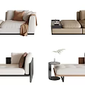 Modern Beige Chaise Lounge Design With Plush Pillows Throw Blanket And Side Table Accent
