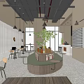 Modern Cafe Tables and Chairs Cafe Decoration Cafe Rest Area 3d model