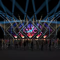 Dance of China Stage Performance With Vibrant Lighting And Audience Crowd