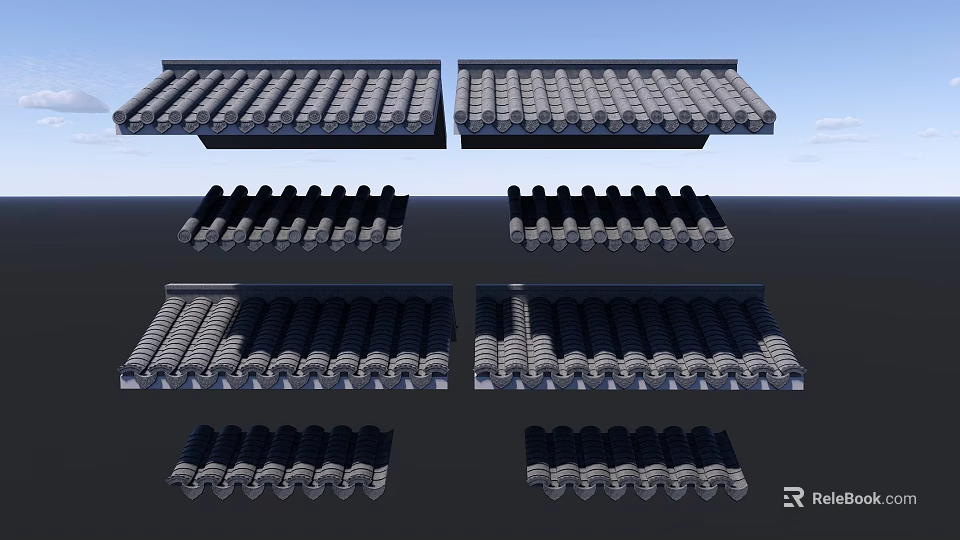 Roof Tiles Architectural Components With Various Styles Patterns And Design Options 3d model