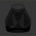 Exquisite Black Sculpture Carving With Intricate Lace Pattern And Hollow Design Artwork