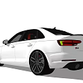 White Audi Sedan With Black Roof Red Seats And Black Wheels