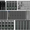 Modern Data Center Server Racks With Multiple Server Units And Equipment 3d model