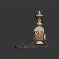 Classic Vintage Telephone With Brown Body Metal Components And Coiled Cord As Retro Digital Device