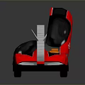 Red Sports Car With Streamlined Design Black White Accents And Rear Wing