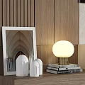 Modern TV Background Wall Design With Wooden Panels Light Colors And Decorative Items