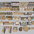 Modern Supermarket Shelf Supermarket Freezer Container Shelf 3d model