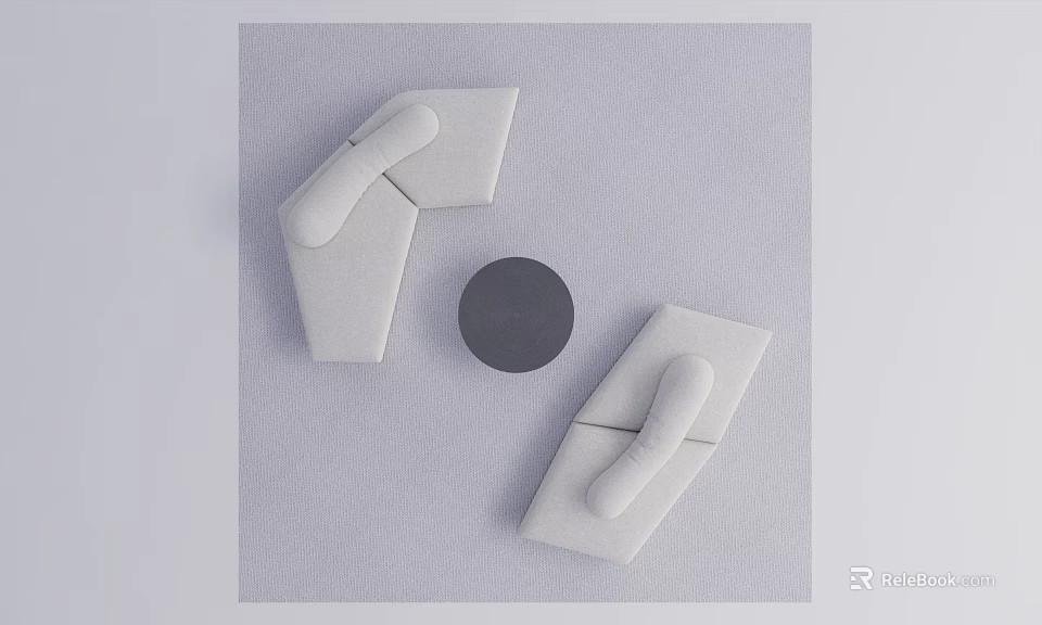 Modern Elegant Sofa And Coffee Table Set With Gray Fabric And Round Design 3d model