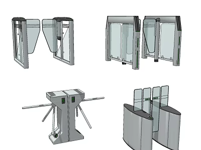 Public Facilities Various Turnstile Types For Entrance Security Control And Access Management 3d model