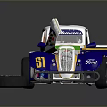 Blue And White Rothmans 51 Vintage Race Car With Open Hood And Exposed Engine