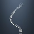 Transparent Curved Water Flow Shape On Dark Background Abstract Design
