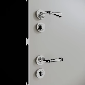 silver stainless steel door handle 3d model