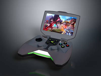 Portable Handheld Entertainment Device With Built in Screen Displaying Colorful Game Scenes And Controller Buttons 3d model