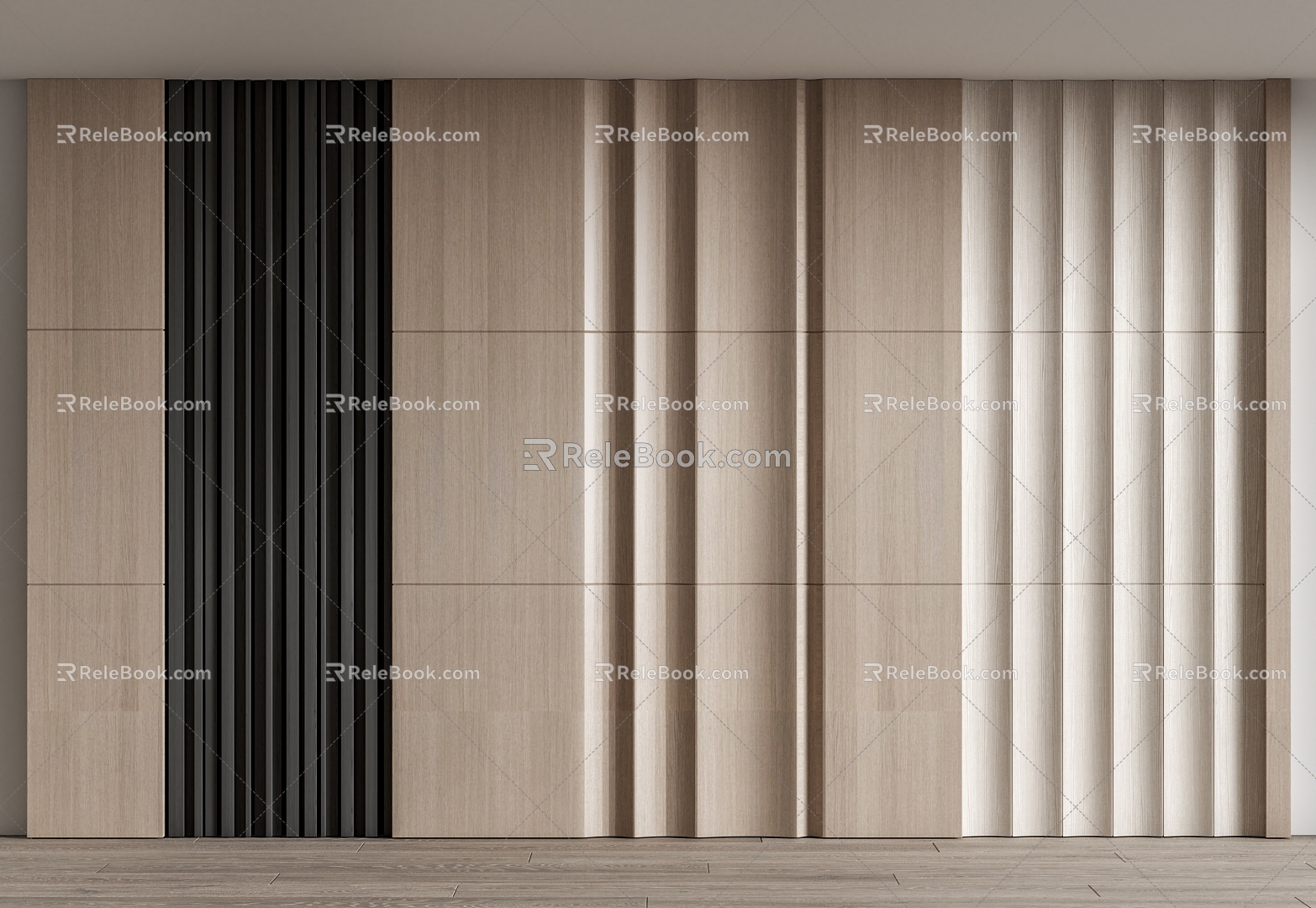 Modern wall panel wood veneer wall panel 3d model