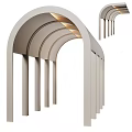 Modern Arched Architectural Structures With Light Colored Frames And Decorative Accents Design 3d model