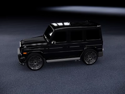Black Off Road SUV With Sturdy Body And Large Alloy Wheels 3d model