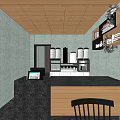Modern Restaurant Interior With Wooden Walls Bar Area High Stools Dining Tables And Pendant Lights