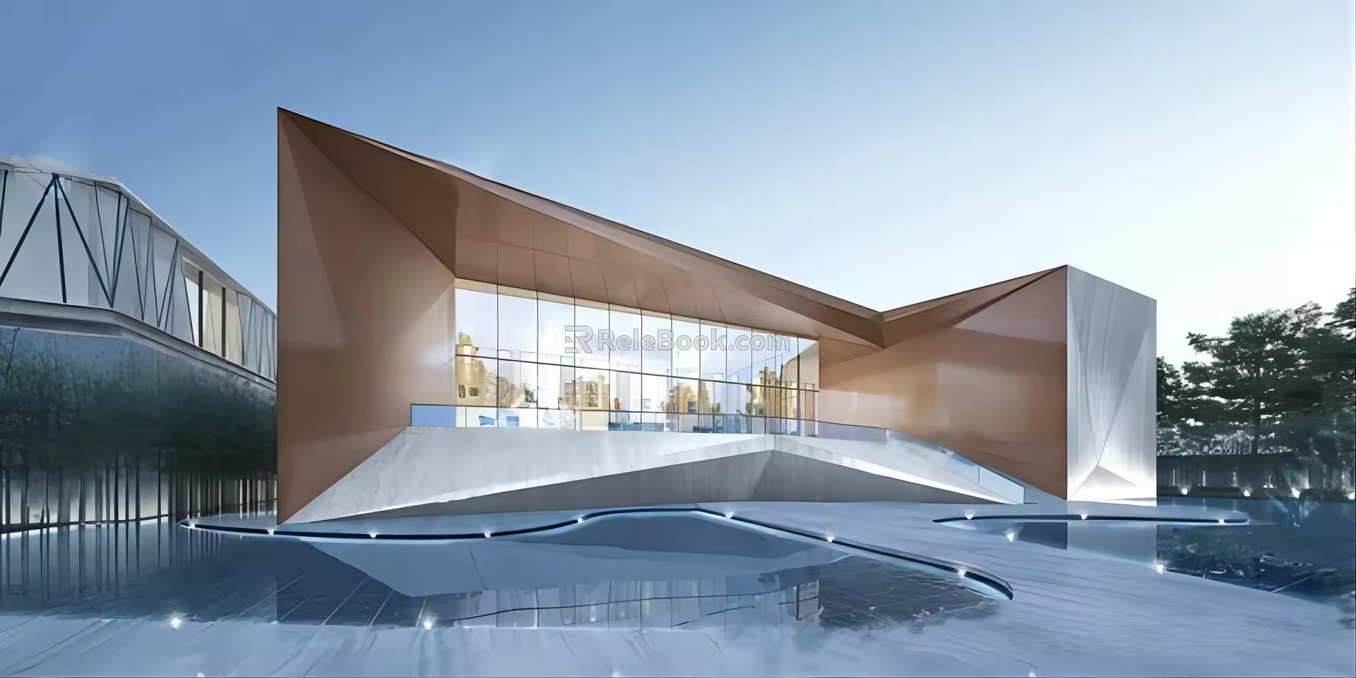 Modern Sales Office Architecture Exhibition Art Gallery Architecture 3d model