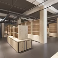 Wenhua Book Store Modern Interior With Wooden Counter And Display Shelves