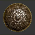 Artistic Brass Decorative Container With Intricate Carvings And Ornate Lid Base