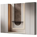 Modern Entryway Hallway Interior Design With Recessed Niche Lighting And Marble Countertop