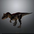 Detailed Realistic 3D Rendered Dinosaur With Red Brown Striped Skin In Lifelike Standing Pose