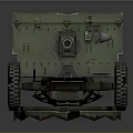 Old Fashioned Military Field Cannon With Metal Wheels And Stable Platform