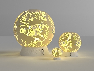 Golden Magpie Lamp 3d model