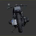 Vintage Custom Motorcycle With Gray Black Body And Leather Seat