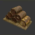 Old Weathered Rusty Oil Drums Stacked on Wooden Board as Household Items