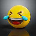 Cute Yellow Laughing Crying Emoji Decorative Ornament Figurine for Home Decor