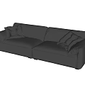 Modern Black Two Seater Fabric Sofa With Soft Cushions And Sleek Design