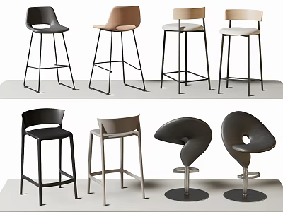 Modern Bar Stools With Various Designs And Color Options For Stylish Home Decor 3d model