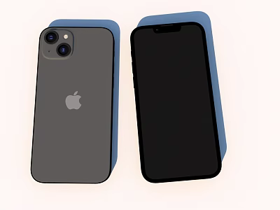 Modern Apple Smartphone With Dual Camera Black Screen And Sleek Design 3d model