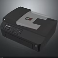 Modern Black Desktop Scanner With Control Panel Buttons And Flatbed Document Scanning Area