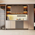 Elegant Modern Sideboard Design With LED Lighting Glass Doors And Storage Space 3d model