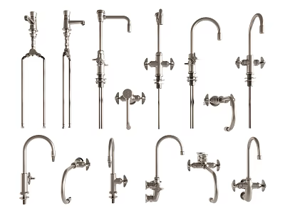 Various Faucet Designs Showcasing Modern And Classic Styles For Home Use 3d model