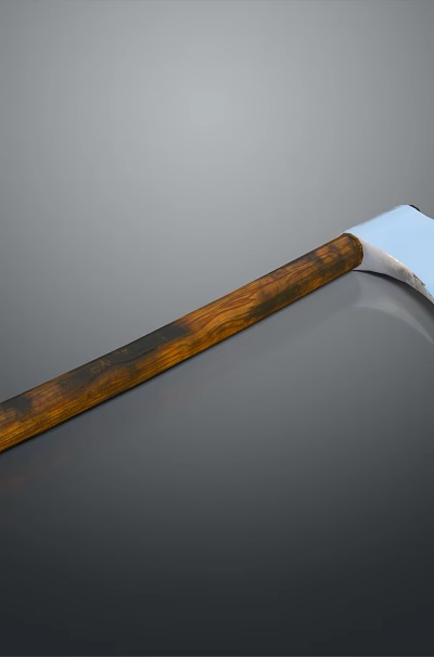 Vintage Axe Weapon With Wooden Handle And Sharp Metal Blade For Combat And Cutting 3d model