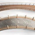 Arch Bridge Design Showcasing Modern Traditional Styles With Metal Wooden Railings And Deck